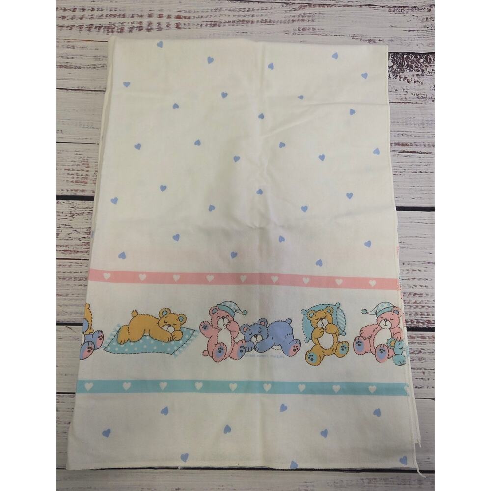 Vintage 1988 Dundee Toddle Time Bear Baby Receiving Blanket 30x 40 Cotton